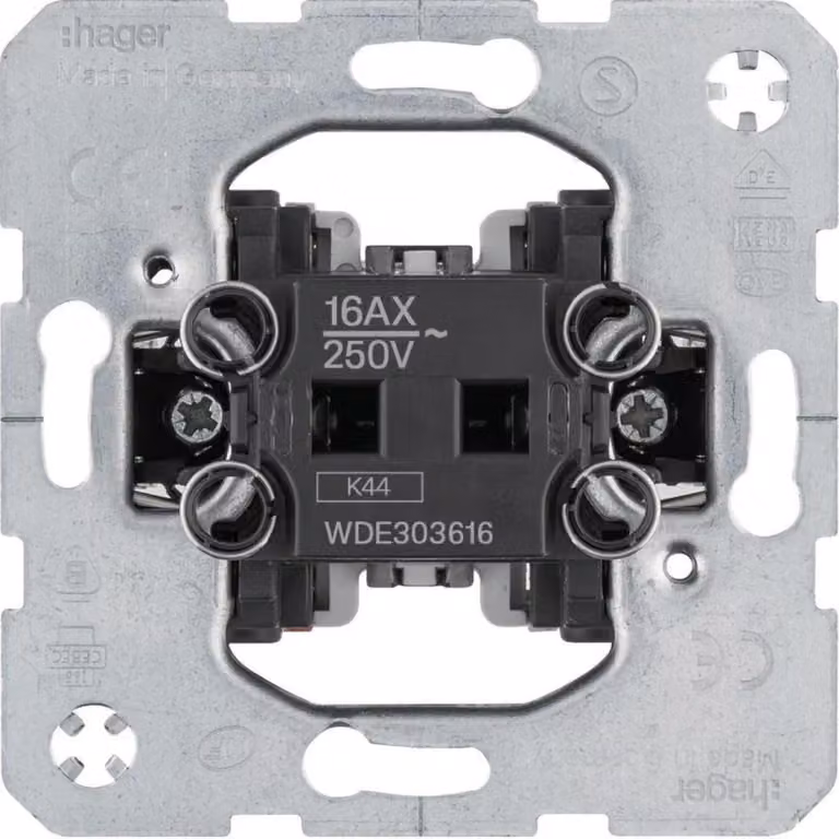 Interruttore a bilanciere Hager WDE303616, incasso 16 A