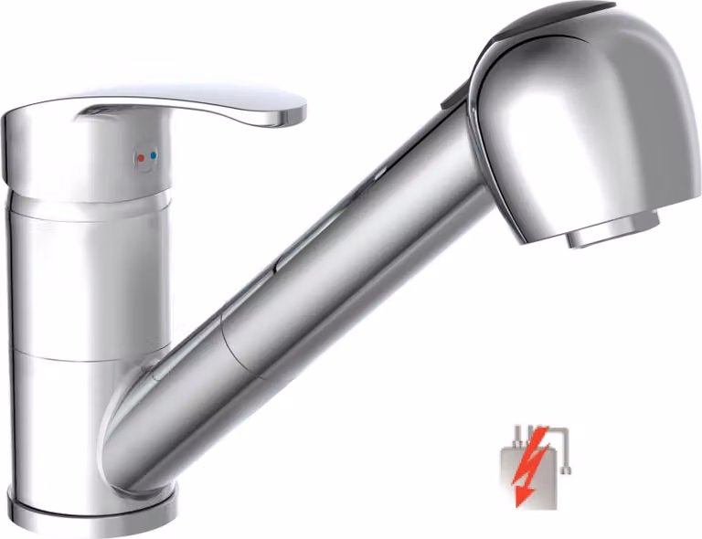 Miscelatore da cucina SCHÜTTE DIZIANI con spruzzo per stoviglie, miscelatore da cucina a bassa pressione, rubinetto da cucina orientabile, miscelatore da cucina