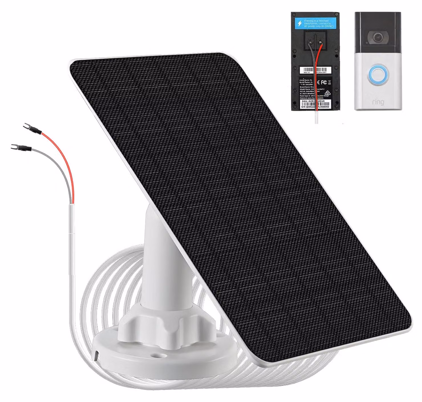 Pannello solare da 3W con batteria da 4000mAh, grado di protezione IP65, cavo di ricarica da 4 metri, installazione semplice