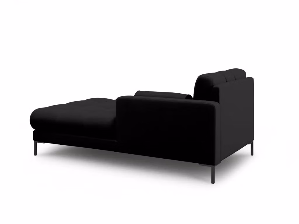 Chaise longue destra Bali di Cosmopolitan Design in tessuto nero con struttura in metallo L/P/H: 164 x 102 x 75 cm – 2