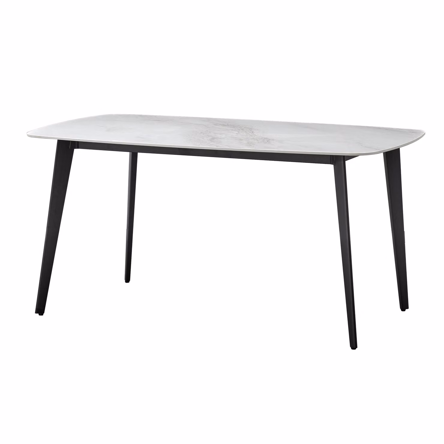 Tavolo da pranzo in Vetroceramica Casa Dolce SERINA, bianco, 160x90x76 cm, motivo marmo, angoli arrotondati, portata 150 kg