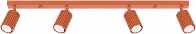 Plafoniera moderna Pure Lume in metallo rossa e multicolore con 4 spot GU10 orientabili, L: 81 cm
