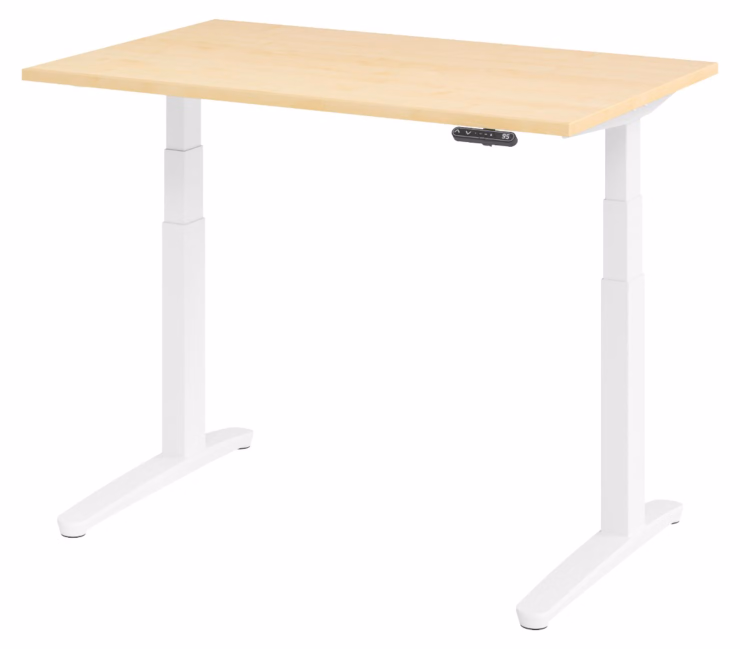 Scrivania elettrica bümö XBHM - Decorazione: acero, dimensioni: 120 x 80 cm, struttura: bianco