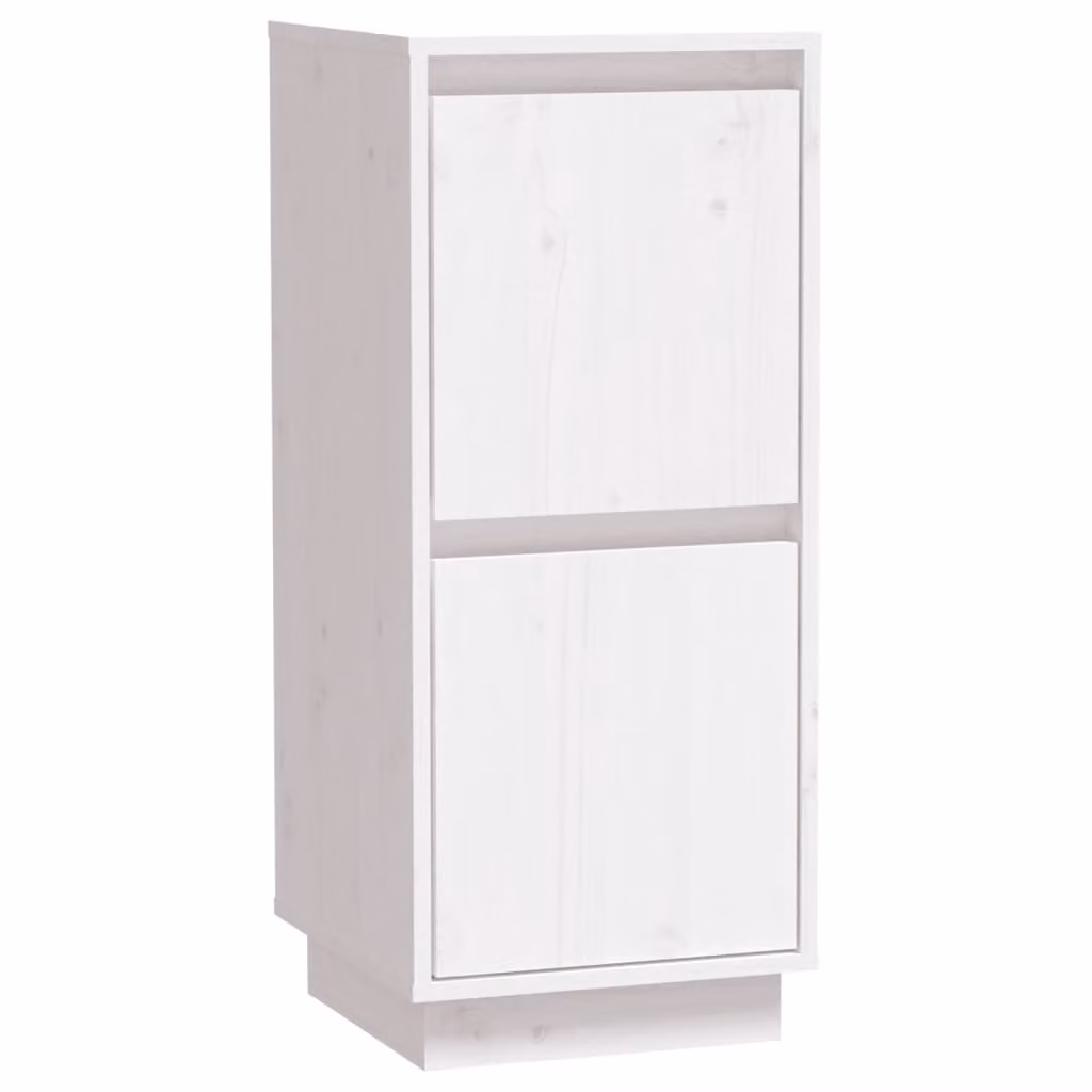 Credenza Bianca 31,5x34x75 cm in Legno Massello di Pino