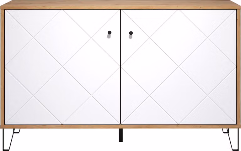 Calicosy - Buffet 2 porte decoro quercia artigianale L123 cm - Touch