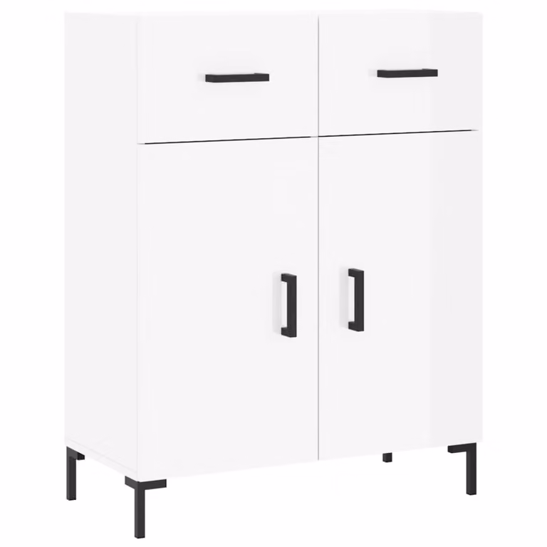 Credenza 69,5x34x90 cm in Legno Multistrato Bianco Lucido