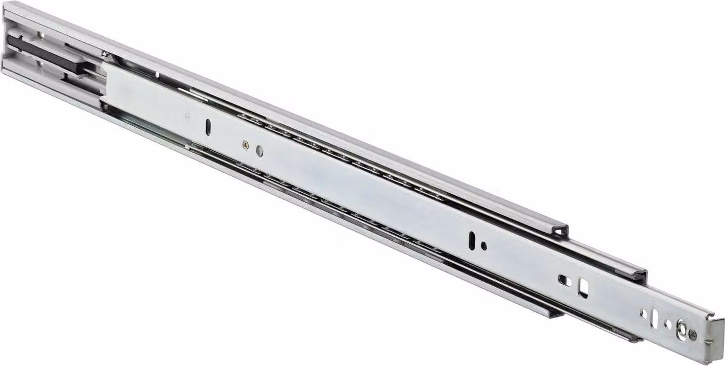 Accuride 3832EC-D Guida con gabbia a sfere Soft Close - Guida per cassetti lunghezza 700 mm ad estrazione totale portata 43 kg, acciaio galvanizzato