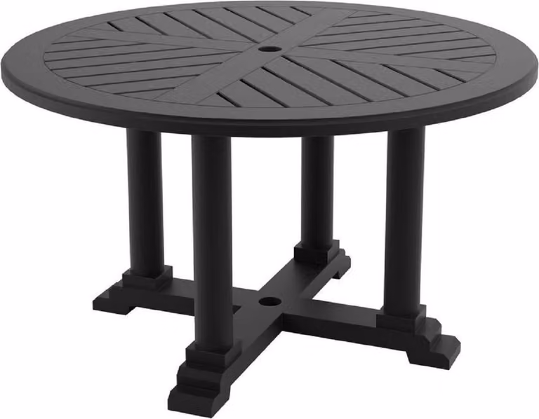 Casa Padrino tavolo da pranzo nero opaco Ø 130 x h. 75 cm - Tavolo da cucina rotondo in alluminio resistente di alta qualità - Tavolo da giardino