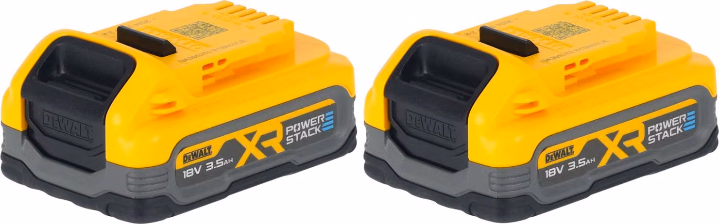 Set batteria DeWalt DCBP 318 S2 con 2 batterie Powerstack 18 V 3,5 Ah / 3500 mAh XR Li-Ion - con indicatore di carica