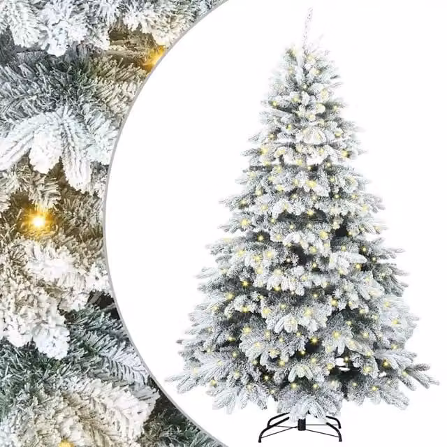 Albero di Natale | Decorazioni natalizie artificiale con 300 LED Bianco 180 cm PE e PVC