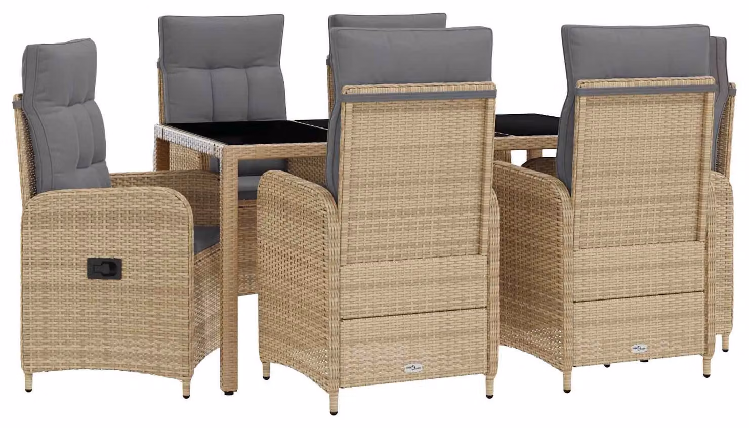Set da pranzo per esterni 7 pcs Beige e Grigio Chiaro