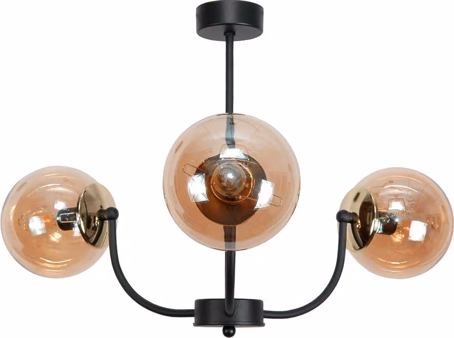 Lampada A Sospensione In Vetro Nero Amber 15-132 Esti Ned