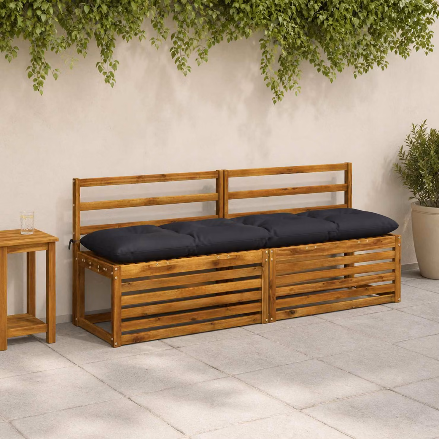 vidaXL Cuscini per Panchina VIANEN 2 pz 100% Poliestere Blu Scuro