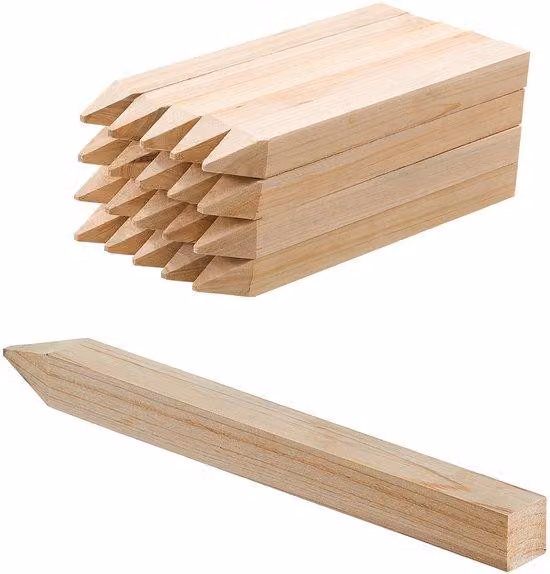 Pali in legno per giardino, confezione da 20 pezzi, dimensioni 30,5 x 2,5 x 2,5 cm. Pali per recinzioni e livellamento, pali in legno con punte affilate, pali in legno di quercia per recinzioni da giardino, segnaletica per recinzioni, delimitazione del gi