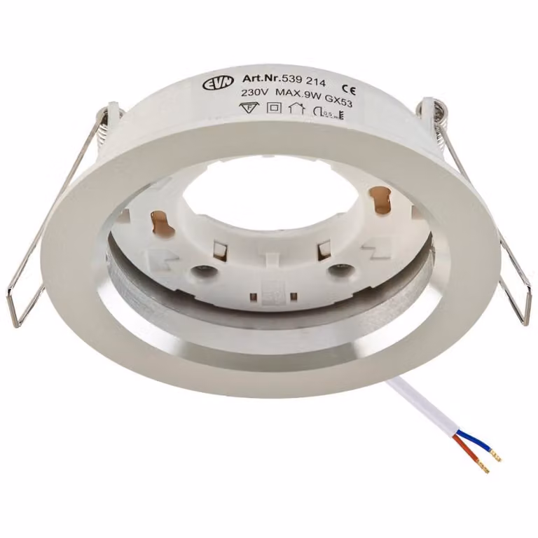 EVN Plafoniera rotonda in alluminio lucido IP20 GX53 Diametro di incasso 85 mm