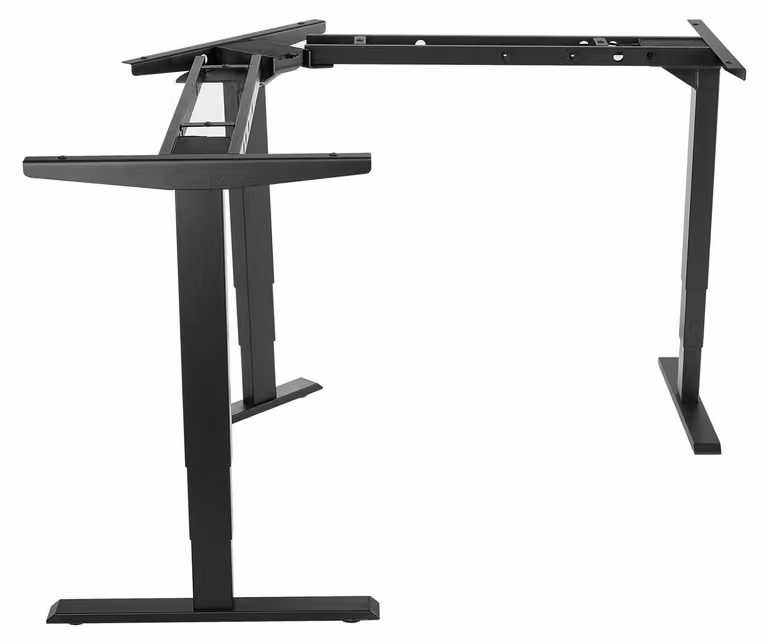 Struttura per scrivania in piedi a triplo motore, gambe angolari elettriche a 3 piedi, altezza regolabile da 60 a 125 cm, 4 impostazioni di altezza memorizzabili, rialzo per scrivania sit-to-stand per ufficio e postazione di lavoro domestica, nero