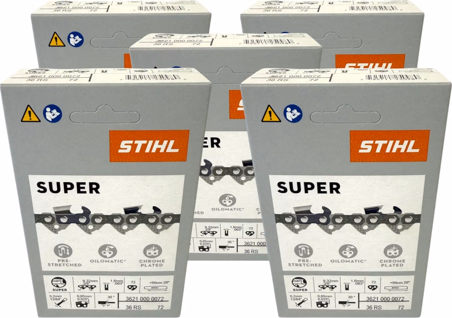 Catena Stihl 5x 3/8" Rapid Super 3 (RS3) 50 cm 3/8" 1,6 mm 72 TG 5 pezzi ( 5x 36260000072 )
