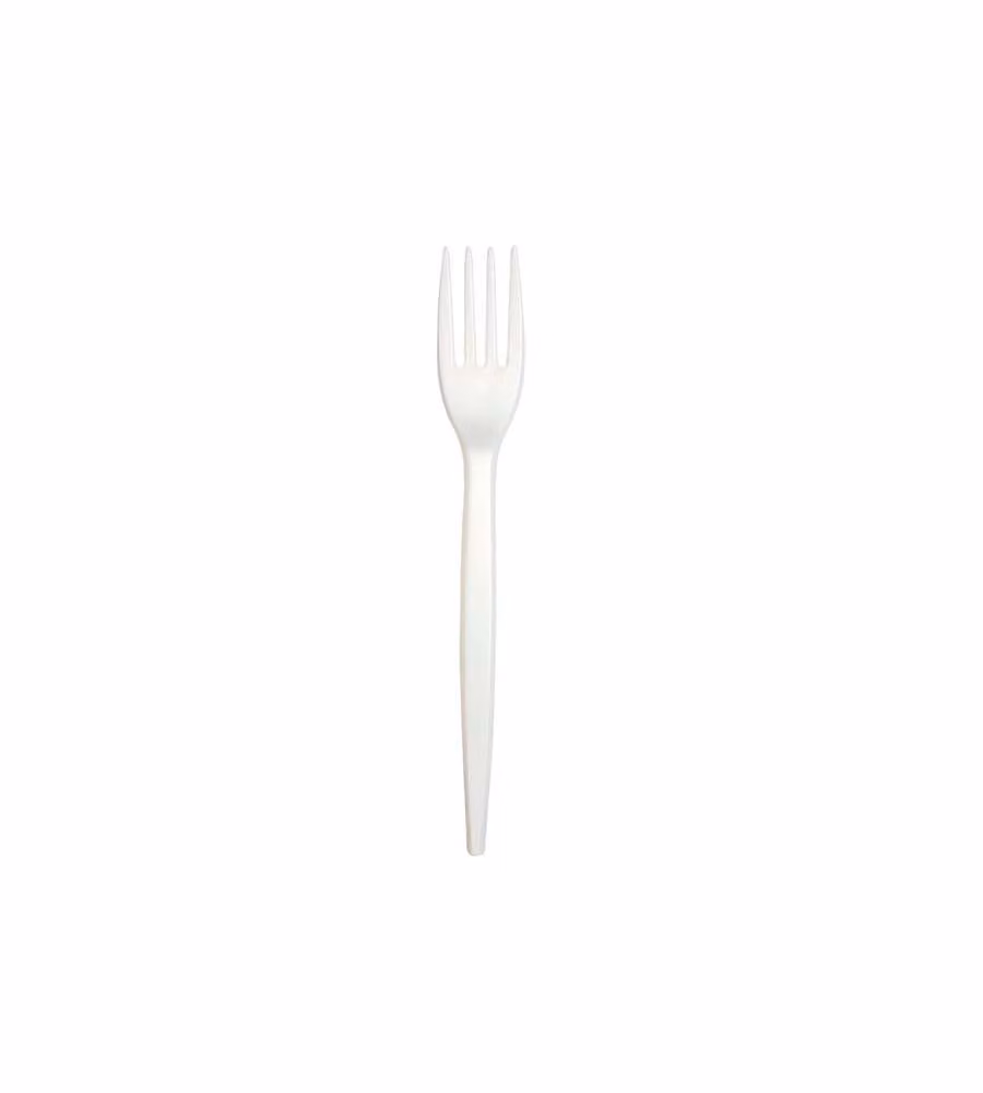 Forchette Monouso Bioplastica Compostabile Bianco - 50 Pezzi
