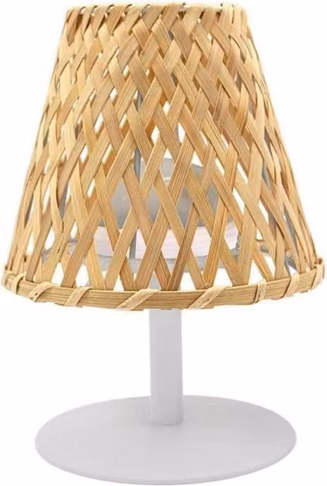 Lampada da tavolo, LUMISKY IBIZA, H26 cm, senza fili, bambù naturale, LED bianco caldo e bianco, dimmerabile