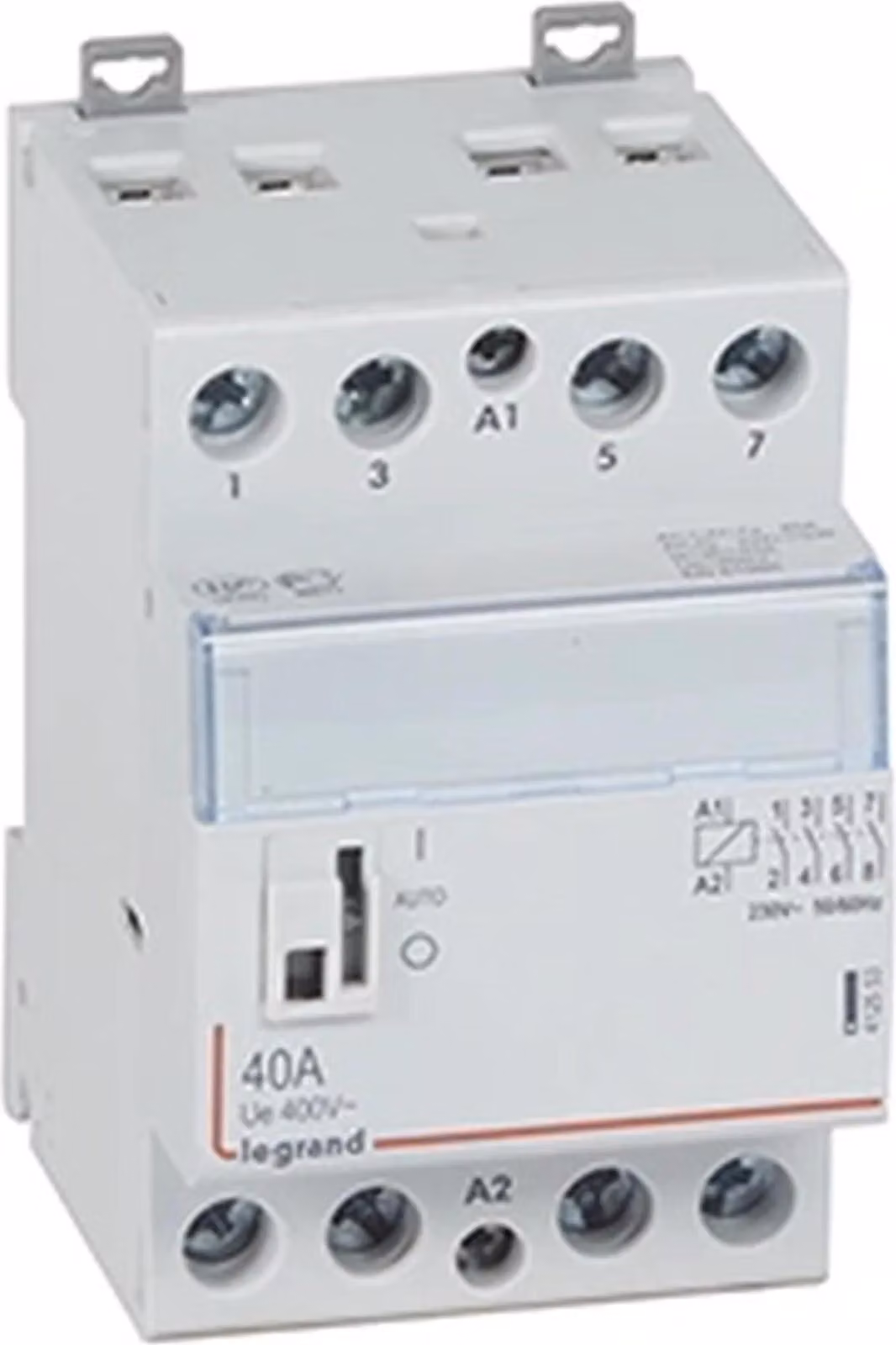 Contattore di installazione Legrand, 230 V, 40 A, 4S, con interruttore manuale, 1 pz.