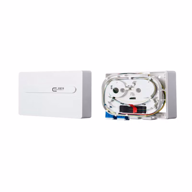 Metz Connect OpDAT ADT giunzione 2xLC-D UPC (blu), OS2, grado B, bianco puro RAL 9010 1501197U02HC