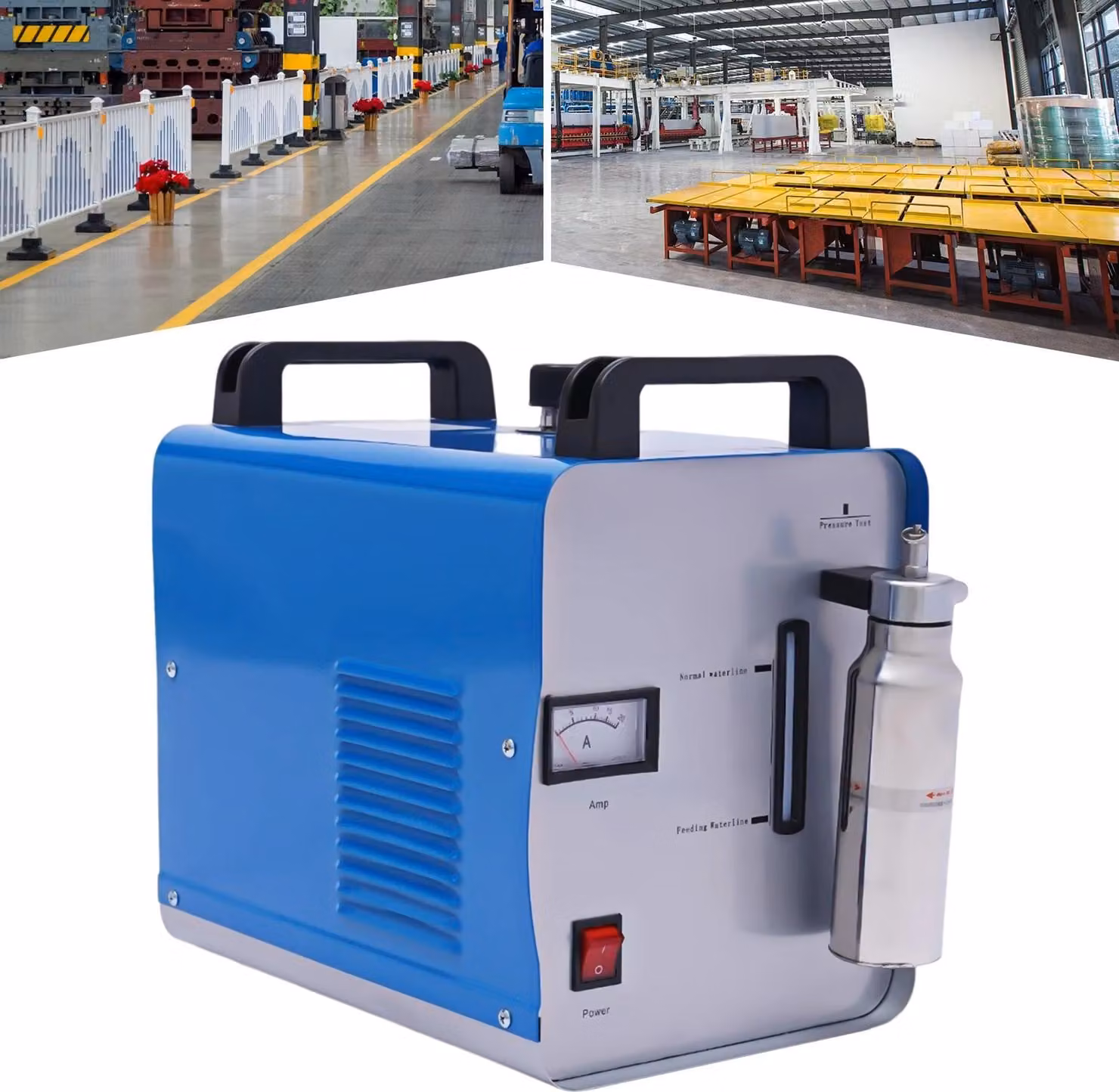 Generatore di fiamma a idrogeno-ossigeno HHO - lucidatore acrilico e saldatore ad acqua H160 - Capacità 75 litri - 220 V - Spina UE - - Blu