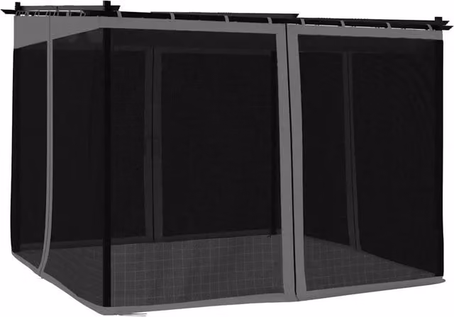 Gazebo | Pergolato con Pareti in Rete Antracite 3x3 m in Acciaio