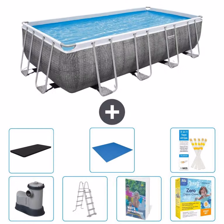 Bestway Power Steel, piscina rettangolare - 549x274x122 cm - 6 pezzi, modello S546