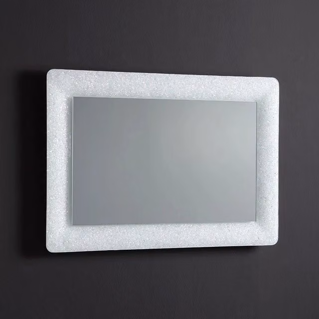 Specchio con cornice bianca 90x62 cm