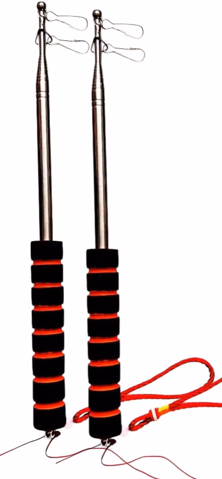 Albero telescopico per bandiere - 3 metri con maniglia - Set da 2