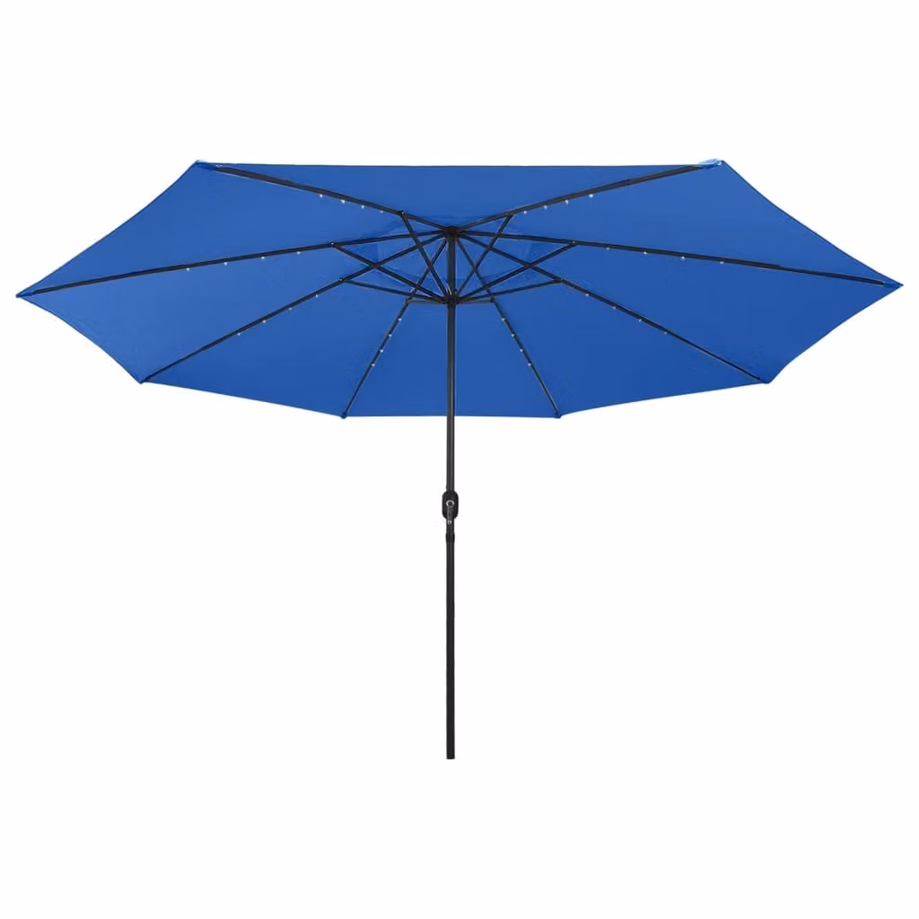 vidaXL Ombrellone con illuminazione a LED 400 cm blu azzurro