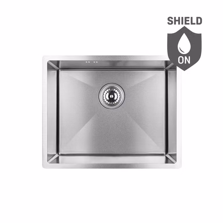 Lavello Marmara a 1 vasca di Laveo, Inox, 540x440 mm, antigraffio, da incasso/sottopiano, sifone incluso