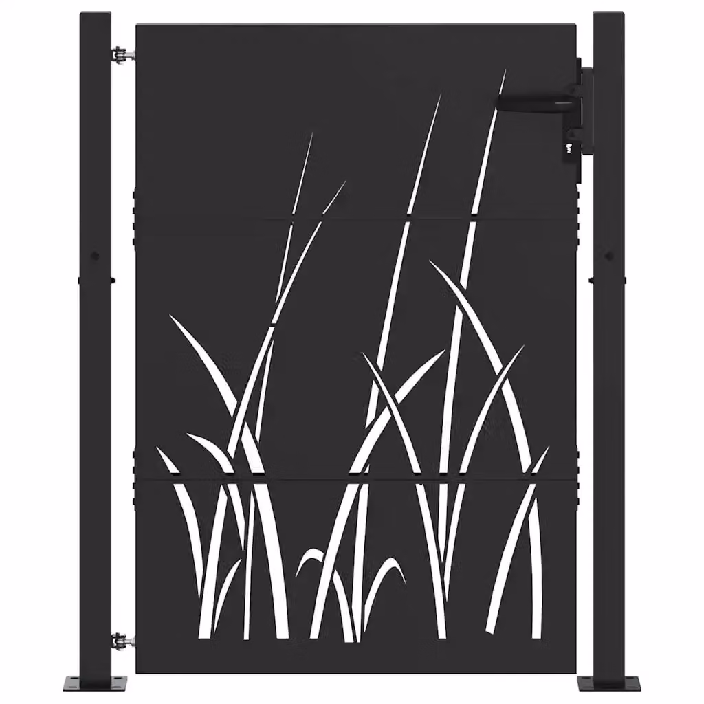 vidaXL Cancello da giardino in acciaio nero L: 110 cm, H: 130 cm – 2