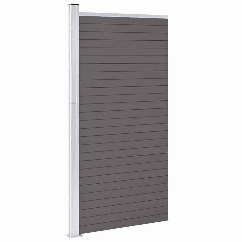 Pannello di recinzione per giardino in WPC e alluminio DESIGN IN, Grigio, L: 95 cm, H: 186 cm – 2