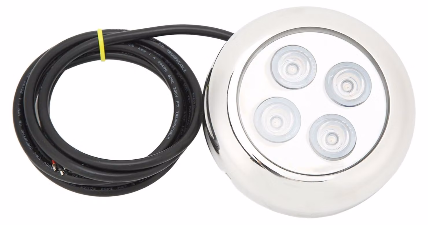 Lampada subacquea per uso marino, angolo di 60°, IP68, impermeabile, acqua di mare, illuminazione interna a cupola, lampada per piscina, bianco, 6,6 W