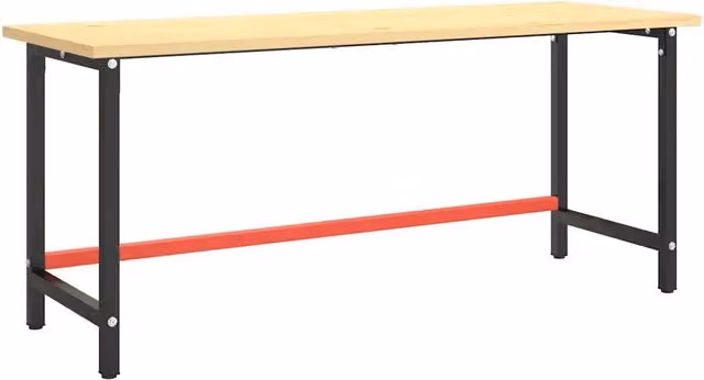 Telaio Banco da Lavoro Design In in Metallo Nero e Rosso Opaco L/P/H: 180 x 57 x 79 cm CFW9023189