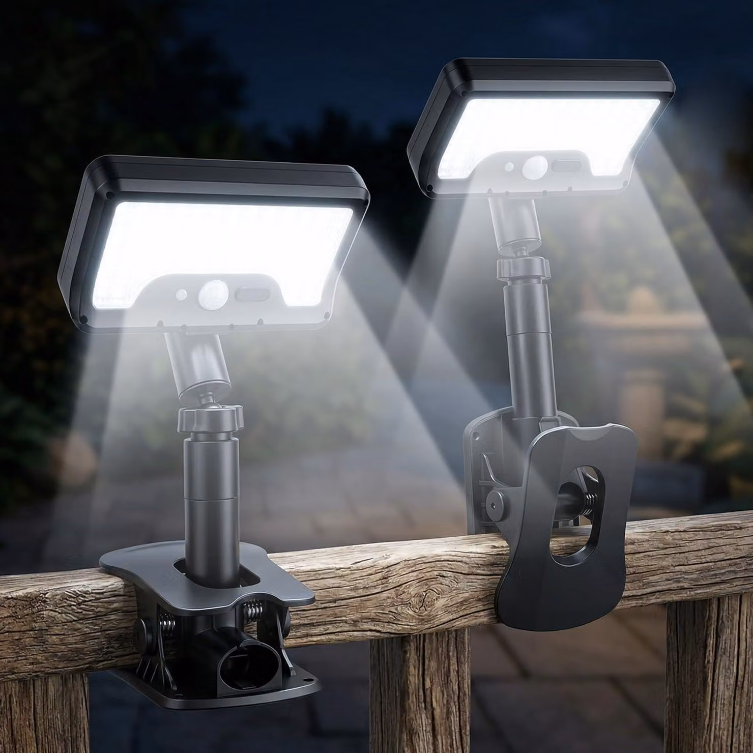 Confezione da 2 lampade solari con sensore di movimento, 6500K, grado di protezione IP65