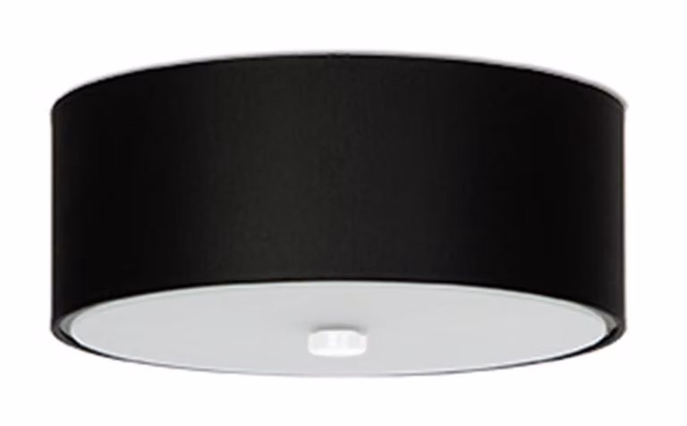 Lampada a soffitto SKALA 30 nero 3xE27 15W tessuto/vetro/acciaio 22x30x30cm Sollux Lighting