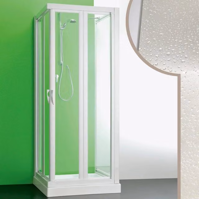 Box doccia 3 lati 75x75x75 CM in Acrilico mod.Giove con apertura a libro