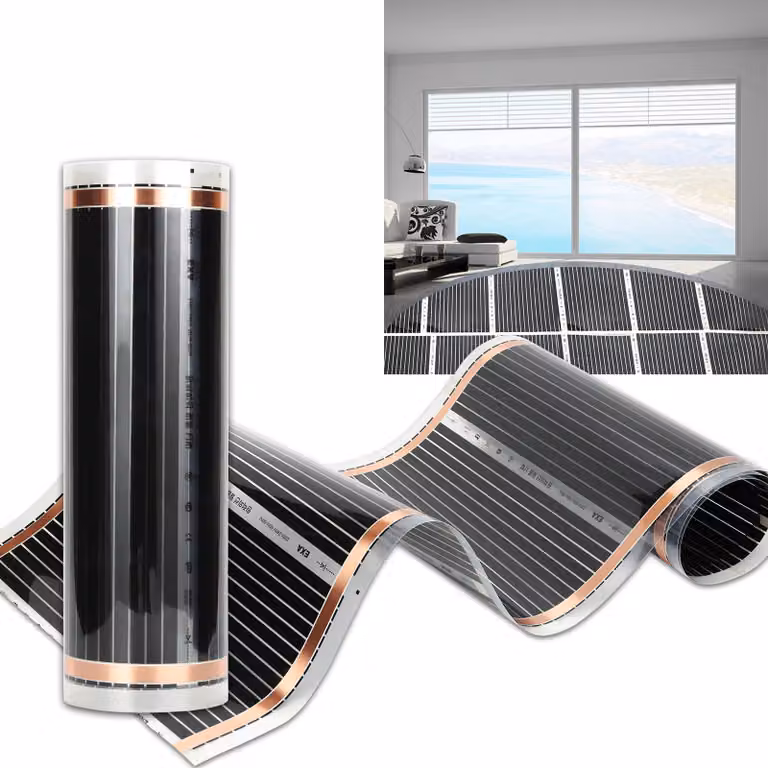 Jopassy foglio di riscaldamento a pavimento riscaldamento elettrico a infrarossi, 220W/m2, adatto per 4m2, set di fogli di riscaldamento, 2x0,5m per pezzo