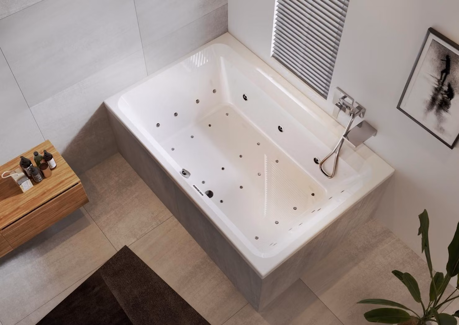 RIHO Castello Baignoires rectangulaires, avec système Joy, 2 places, 180x120x51cm, 335 Betteres, blanc, B064018005, B064018005