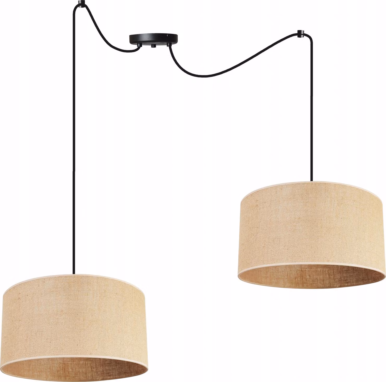 Juta Spider hanging lamp - Lampada a sospensione a forma di ragno - Lampada a ragno con 2 teste - Lampada a sospensione in metallo e juta - Multi 35
