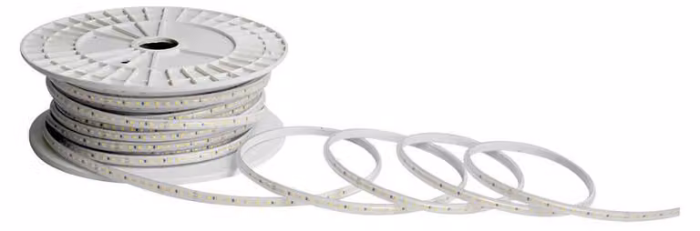 Strip LED 220V V-TAC VT-2835-121-50M 10,5W/m 120 LED/m striscia 3000K IP65 con Spina Schuko