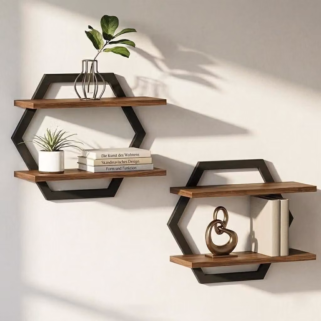 Set di 2 mensole in legno per decorazioni fai-da-te