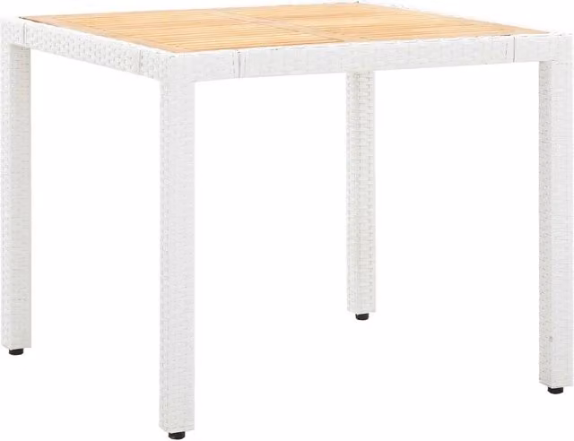 Set da Pranzo da Giardino 5 pz in Polyrattan Bianco 45982