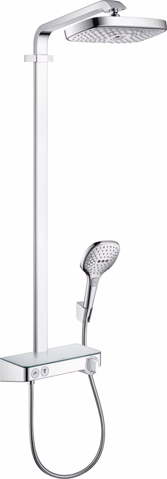Hansgrohe Showerpipe Raindance Select Chrom con piatto doccia Kopfbrause Raindance E Air 2jet 300