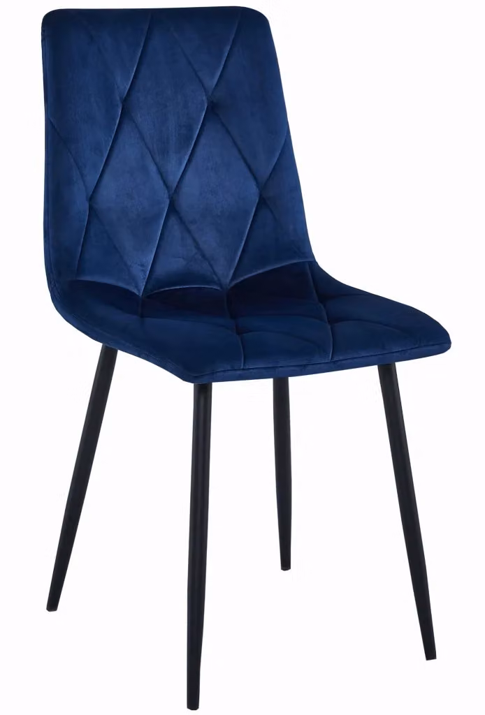 Set di 4 sedie Valora TYRA in velluto nero e metallo per la tua cucina moderna – 2