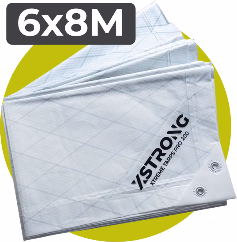 Telone Xstrong Pro 200 6x8 bianco Impermeabile Super resistente con occhielli