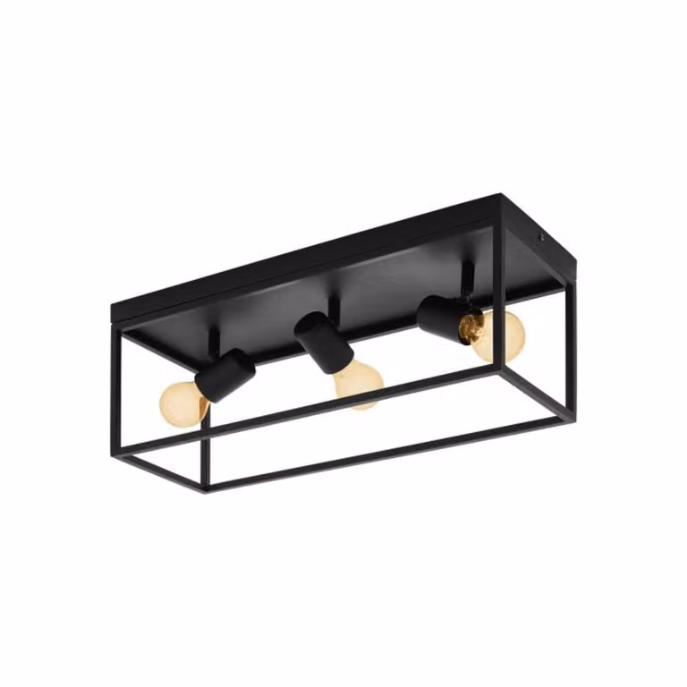 Plafoniera Moderna Silentina Acciaio Nero 3 Luci E27