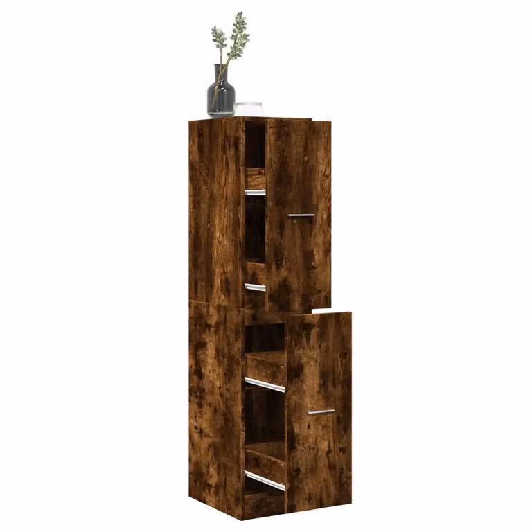 Armadietto da farmacia a parete vidaXL in MDF Rovere Fumo, L/P/H: 30 x 41 x 144,5 cm